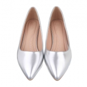 Pantofi eleganti cu toc mic gros - argintiu dama