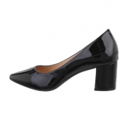 Pantofi clasici cu toc gros - negru dama