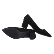 Pantofi ocazie toc mic gros - negru dama