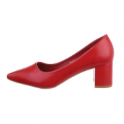 Pantofi toc mic gros - rosu dama