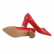 Pantofi toc mic gros - rosu dama