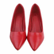 Pantofi toc mic gros - rosu dama