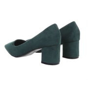 Pantofi toc mic gros - verde dama