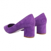 Pantofi toc mic gros - violet dama