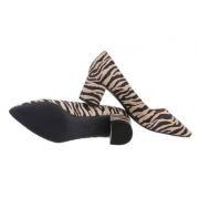 Pantofi toc mic subtire - zebra dama