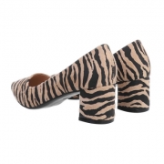 Pantofi toc mic subtire - zebra dama