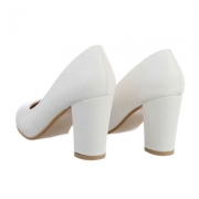 Pantofi cu toc inalt - alb dama