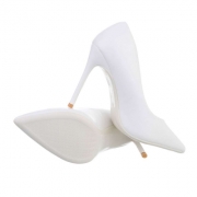Pantofi cu toc inalt - alb dama