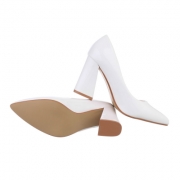 Pantofi cu toc inalt - alb dama
