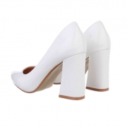 Pantofi cu toc inalt - alb dama