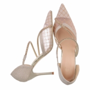 Pantofi cu toc inalt - auriu dama
