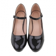 Pantofi lacuiti Mary Jane cu toc gros - negru dama