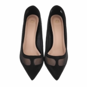 Pantofi eleganti cu toc subtire - negru dama