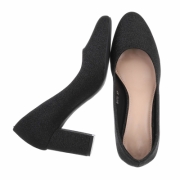 Pantofi cu toc gros - negru dama