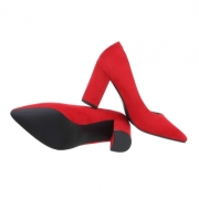 Pantofi eleganti cu toc gros - rosu dama