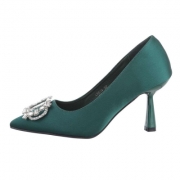 Pantofi cu toc inalt - verde dama