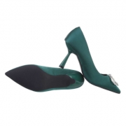 Pantofi cu toc inalt - verde dama