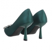 Pantofi cu toc inalt - verde dama
