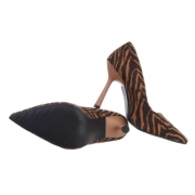 Pantofi ocazie cu toc subtire - zebra dama