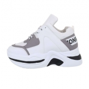 Sneakers cu platforma - alb dama