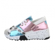 Sneakers colorati cu platforma - albastru dama