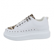Pantofi sport fashion - leopard alb dama