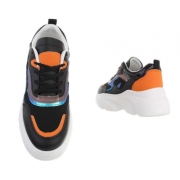 Sneakers colorati cu platforma - negru dama