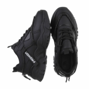 Sneakers fashion cu talpa groasa - negru dama