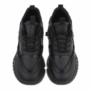 Sneakers fashion cu talpa groasa - negru dama