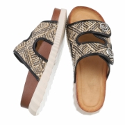 Papuci boho platforma - negru dama