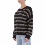 Pulover helanca alb ICY marime universala - negru dama
