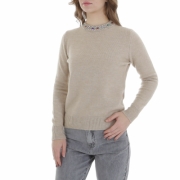 Pulover elegant cu strasuri - Emma & Ashley   bej dama