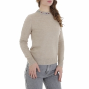 Pulover elegant cu strasuri - Emma & Ashley   bej dama