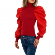 Pulover cu maneci bufante - SHK Paris marime universala   rosu dama