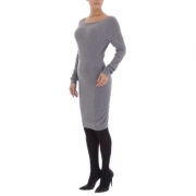 Rochie midi toamna mulata - gri dama