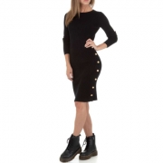 Rochie tricotata mulata - negru dama