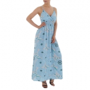 Rochie lunga de vara cu imprimeu - Emma & Ashley   albastru dama