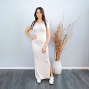 Rochie lunga - Emma & Ashley   bej dama
