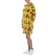 Rochie tip hanorac cu gluga - galben dama