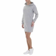 Rochie tip hanorac cu gluga - gri dama