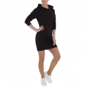 Rochie tip hanorac cu gluga - negru dama