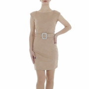 Rochie cocktail scurta - Emma & Ashley   bej dama