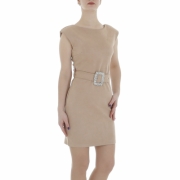 Rochie cocktail scurta - Emma & Ashley   bej dama
