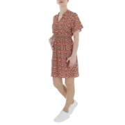 Rochie scurta cu imprimeu - portocaliu dama