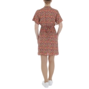 Rochie scurta cu imprimeu - portocaliu dama