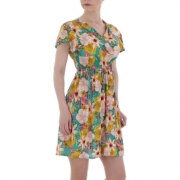 Rochie scurta cu impirmeu floral - verde dama