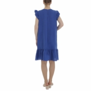 Rochie casual cu maneca scurta - albastru dama