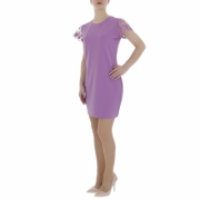 Rochie casual cu maneca scurta - violet dama