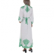 Rochie vara lunga cu imprimeu - verde dama