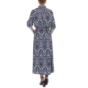 Rochie lunga eleganta cu imprimeu - albastru dama
